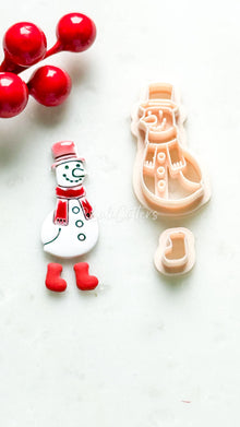 Snowman with Boots Clay Cutter Set: Christmas Earrings and Charm