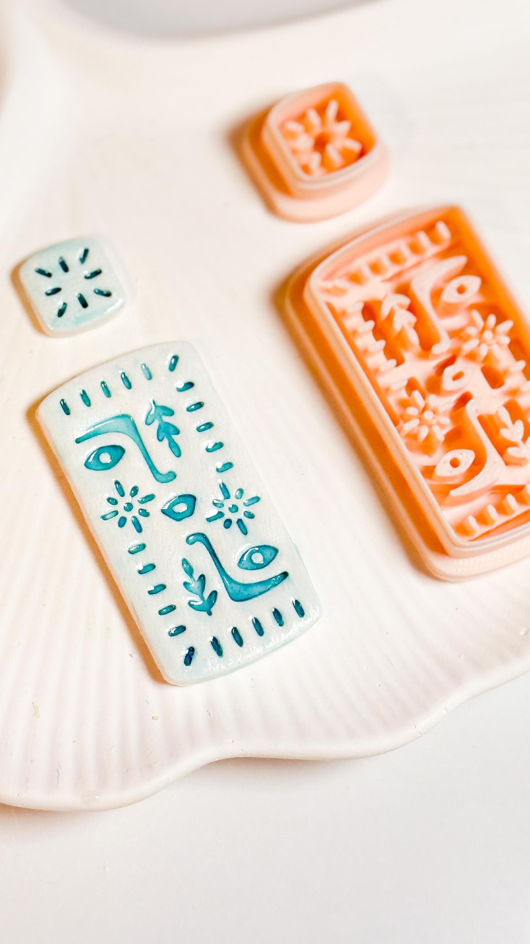 Aztec Pattern Clay Cutter: Tribal Earring, Pendant DIY