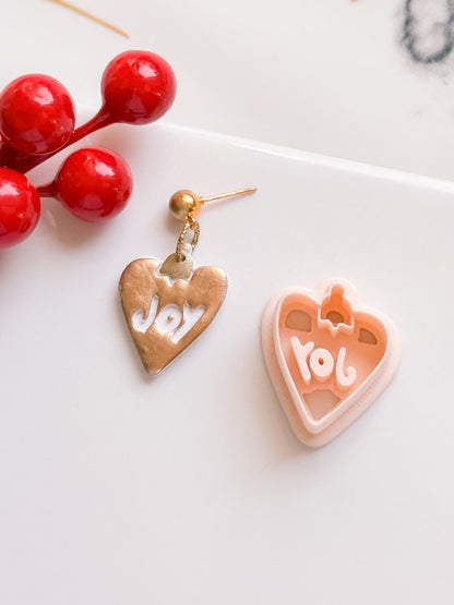 Winter Fairy Joy Heart Polymer Clay Cutter Set Holiday Earrings & Jewelry