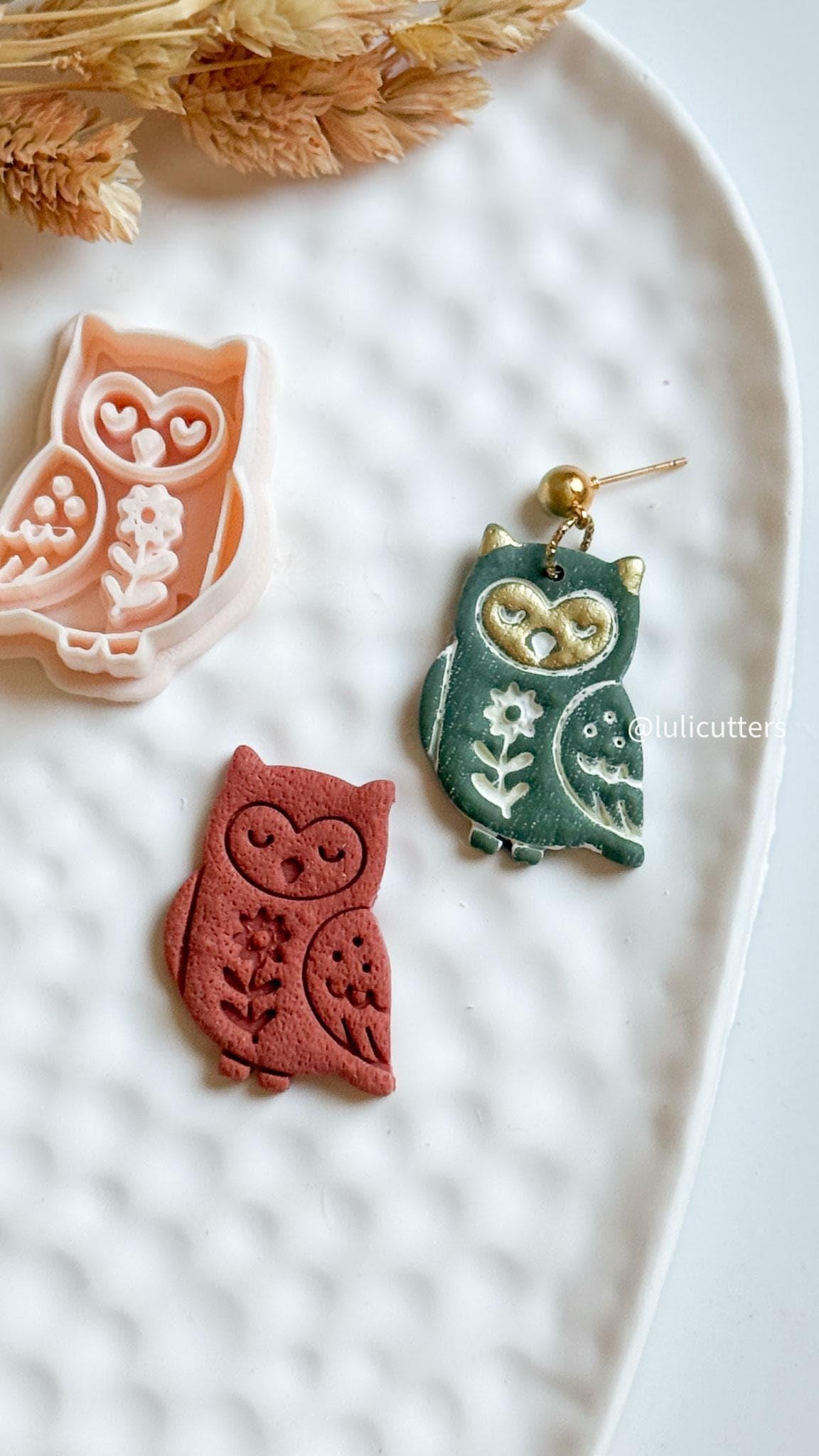 Nordic Owl Polymer Clay Cutter for Earrings and Ornaments