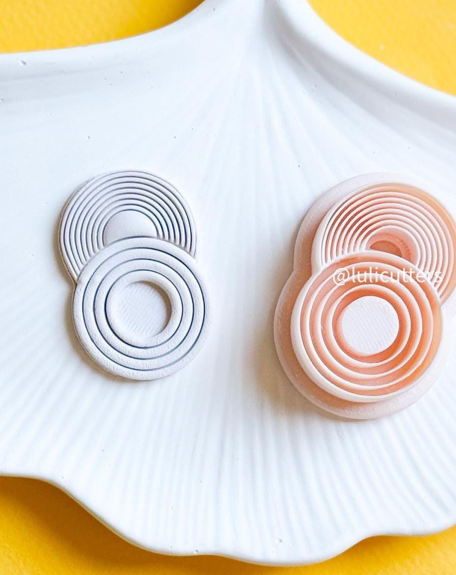 Double Circle Polymer Clay Cutter: Layered Geometric Design