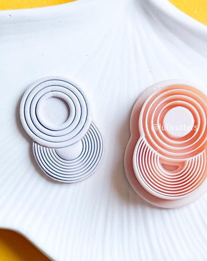 Double Circle Polymer Clay Cutter: Layered Geometric Design