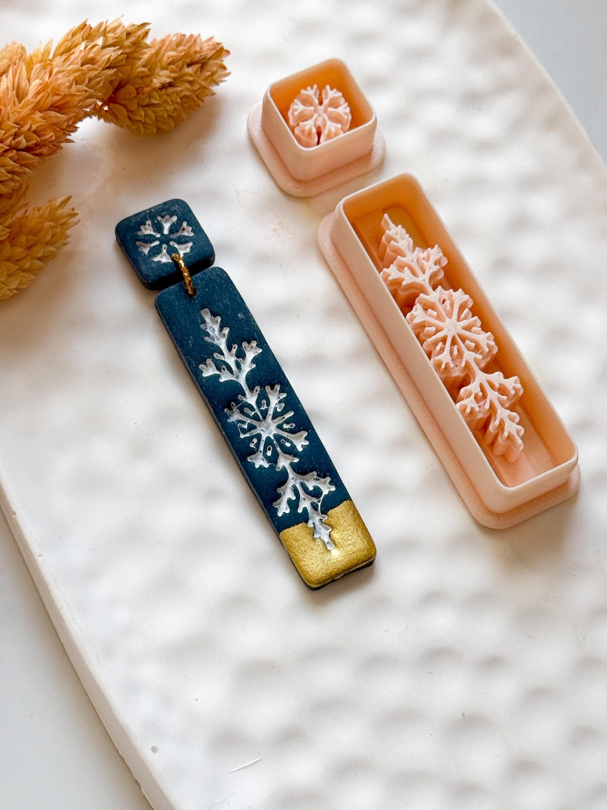 Snowflake Bar Polymer Clay Earring Cutter Christmas Dangle Earring Jewelry Tool