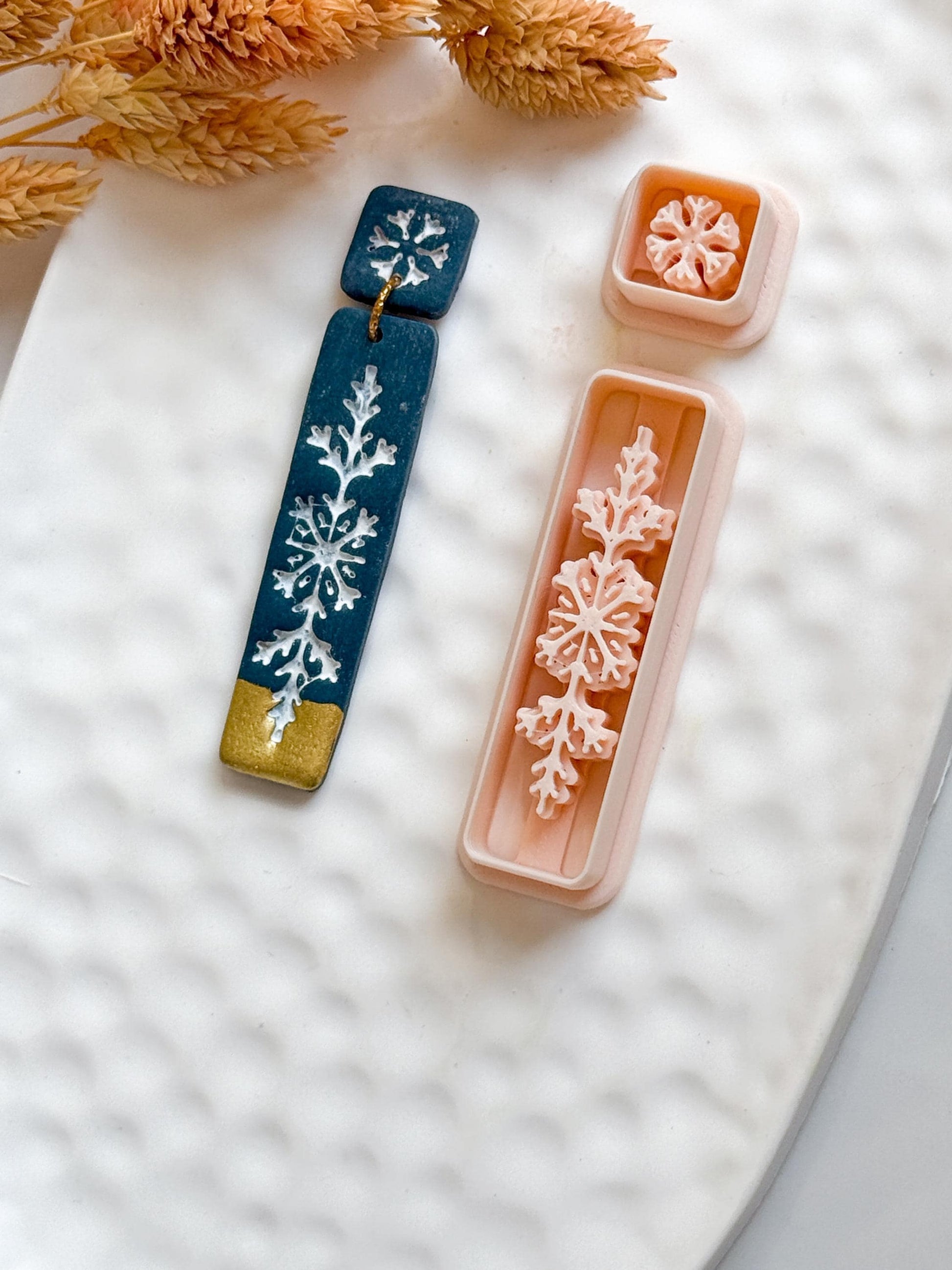 Snowflake Bar Polymer Clay Earring Cutter Christmas Dangle Earring Jewelry Tool
