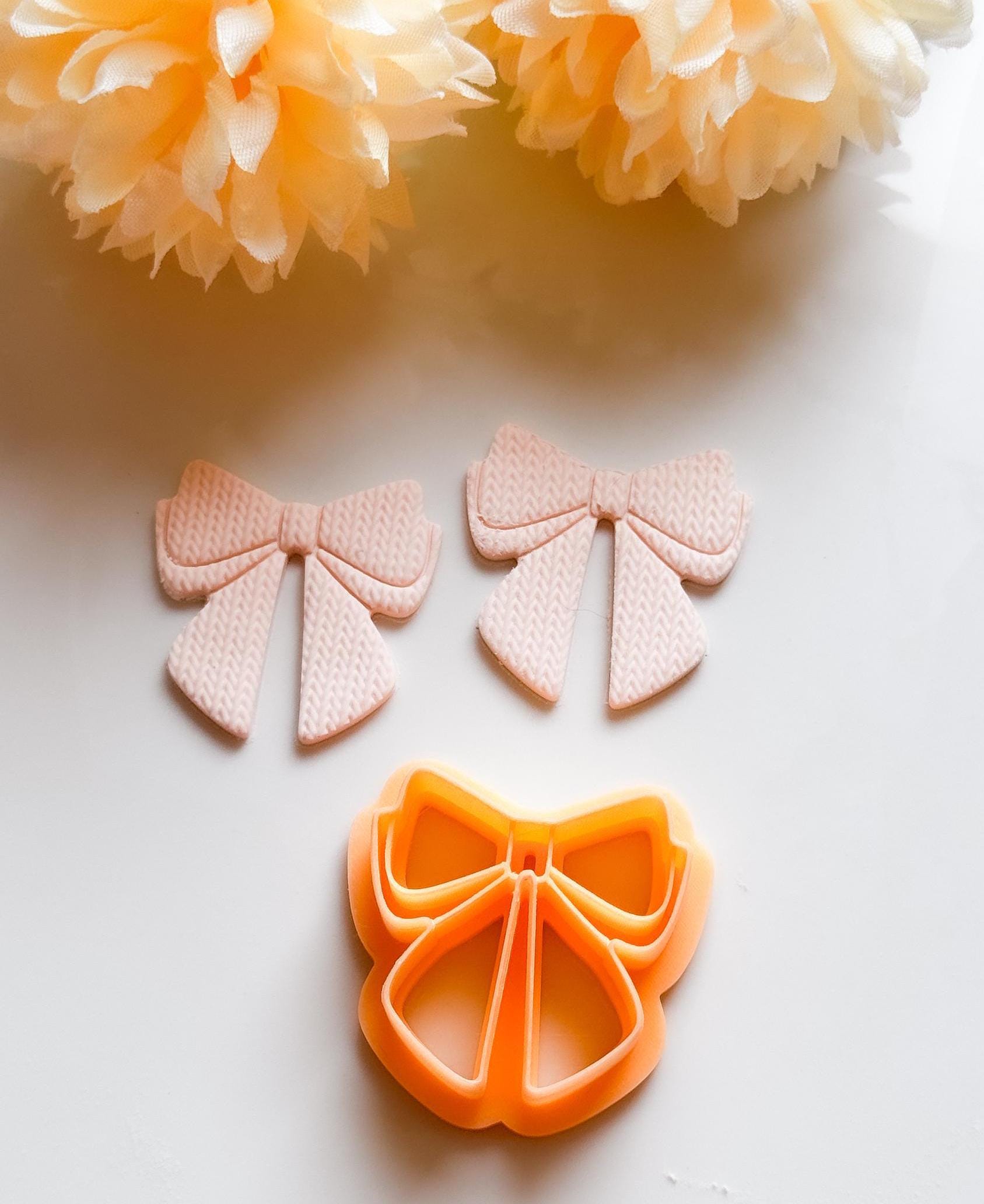 Bow Earring Clay Cutter: Sharp Edge Ribbon Tool