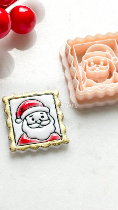 Santa Portrait Clay Cutter: Christmas Ornament Earring Design