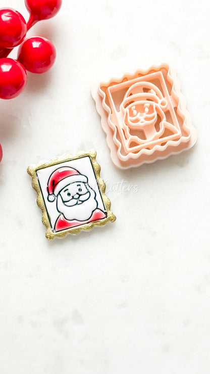 Santa Portrait Clay Cutter: Christmas Ornament Earring Design