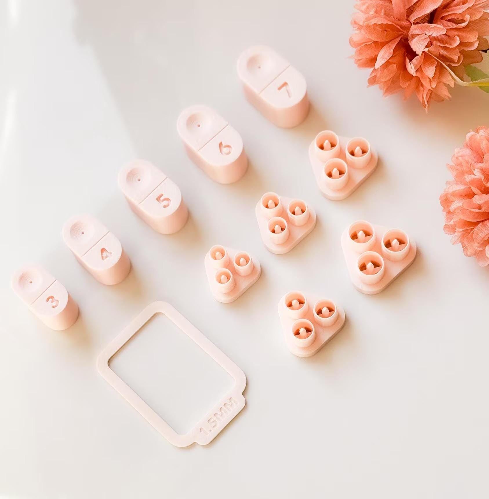 Polymer Clay Earring Post Embedder Tool Backing Discs & Post Embedding Set