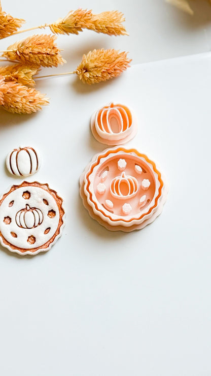 Pumpkin Pie Polymer Clay Cutter Set: Autumn Floral Earring Mold