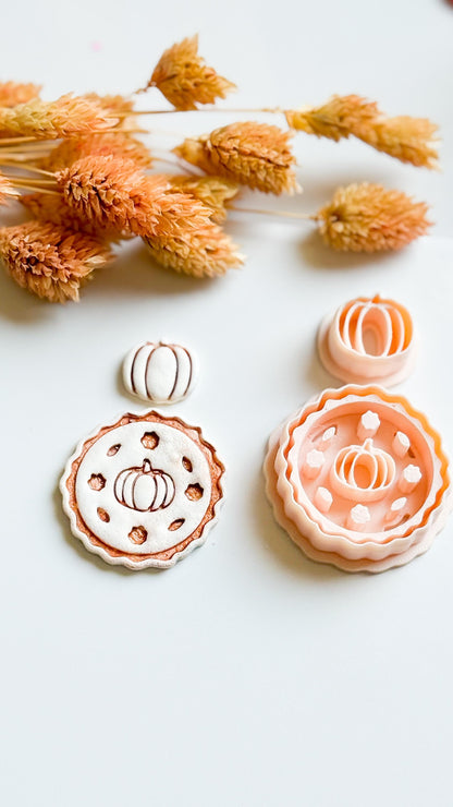 Pumpkin Pie Polymer Clay Cutter Set: Autumn Floral Earring Mold