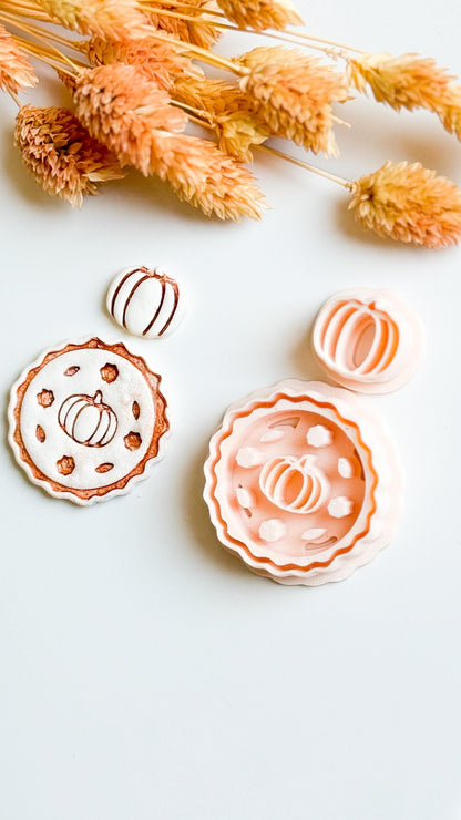 Pumpkin Pie Polymer Clay Cutter Set: Autumn Floral Earring Mold