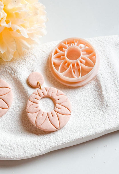 Floral Burst Clay Cutter: Boho Earring DIY - Stud Option