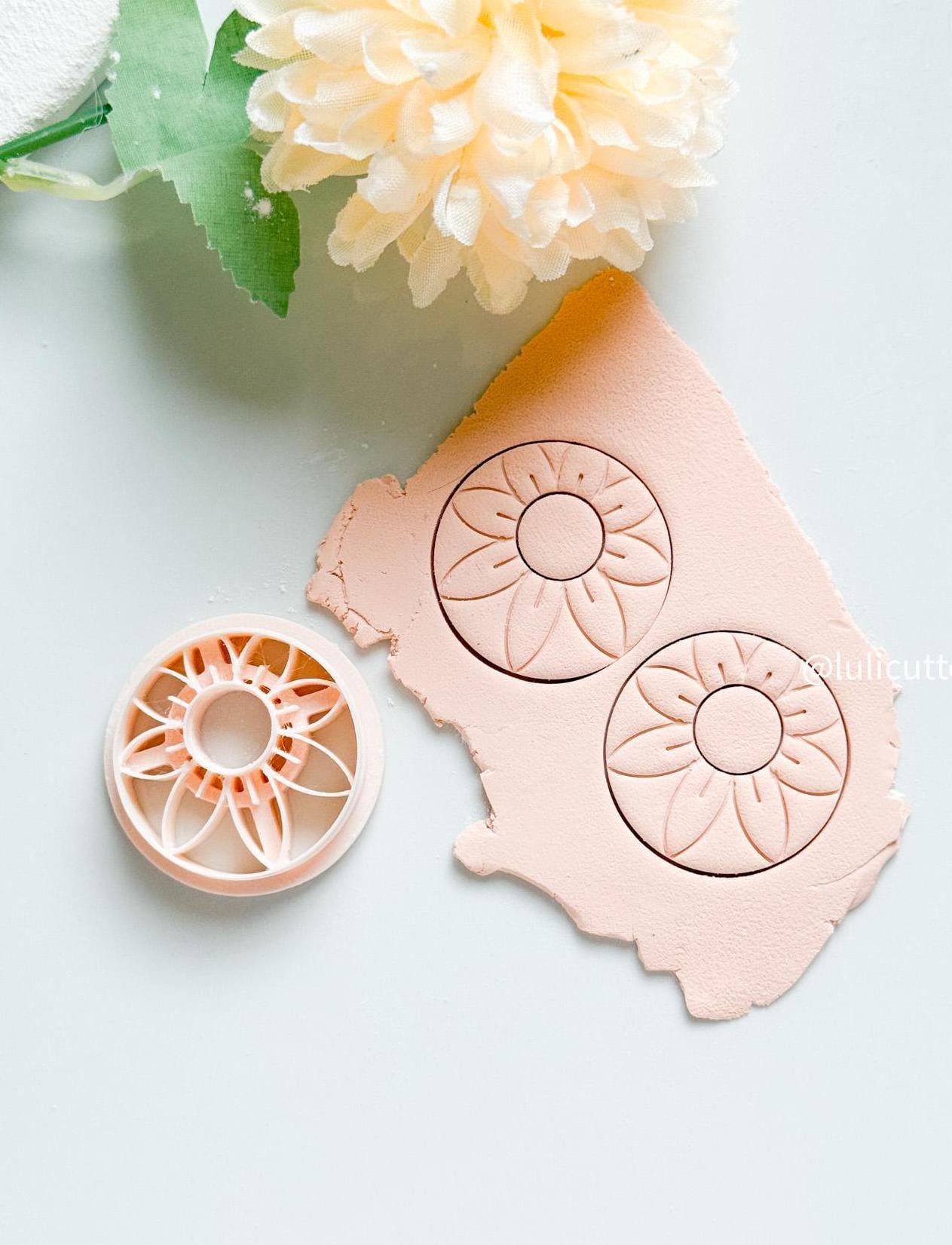 Floral Burst Clay Cutter: Boho Earring DIY - Stud Option