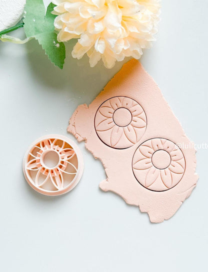 Floral Burst Clay Cutter: Boho Earring DIY - Stud Option