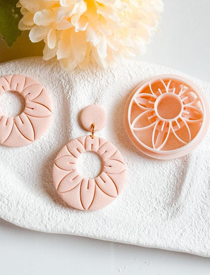 Floral Burst Clay Cutter: Boho Earring DIY - Stud Option