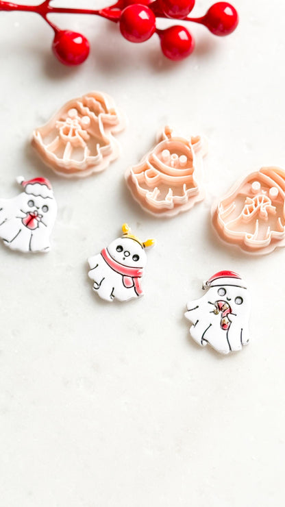 Christmas Ghost Clay Cutters – Holiday Earrings, Charms (25-45 mm)