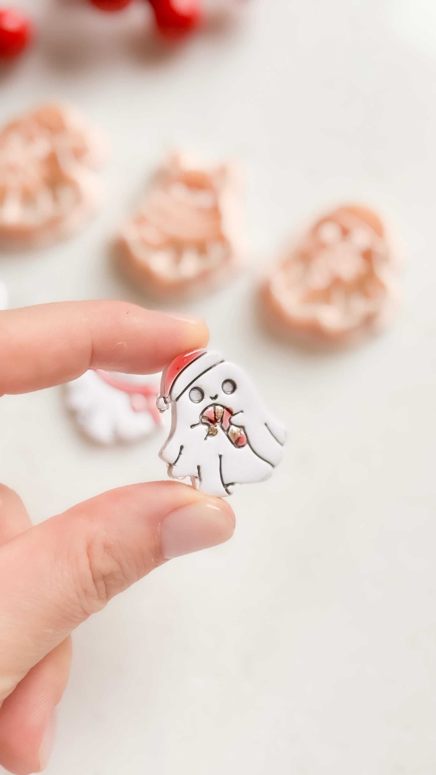 Christmas Ghost Clay Cutters – Holiday Earrings, Charms (25-45 mm)