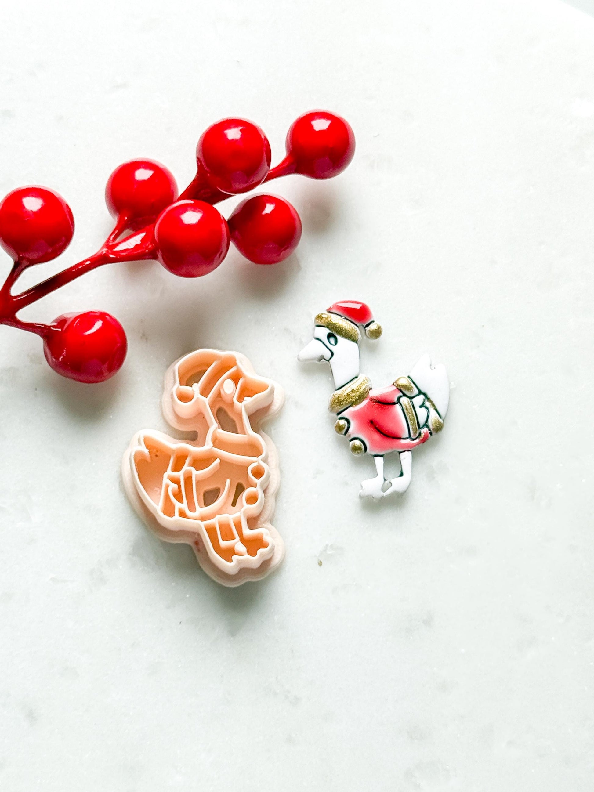 Santa Goose Clay Cutter: Polymer Clay Earring & Charm Tool