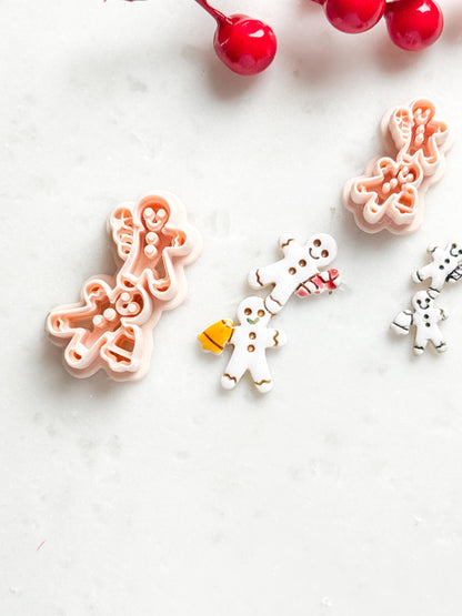 Gingerbread Couple Clay Cutter Set – Christmas Polymer Clay Earring Shape