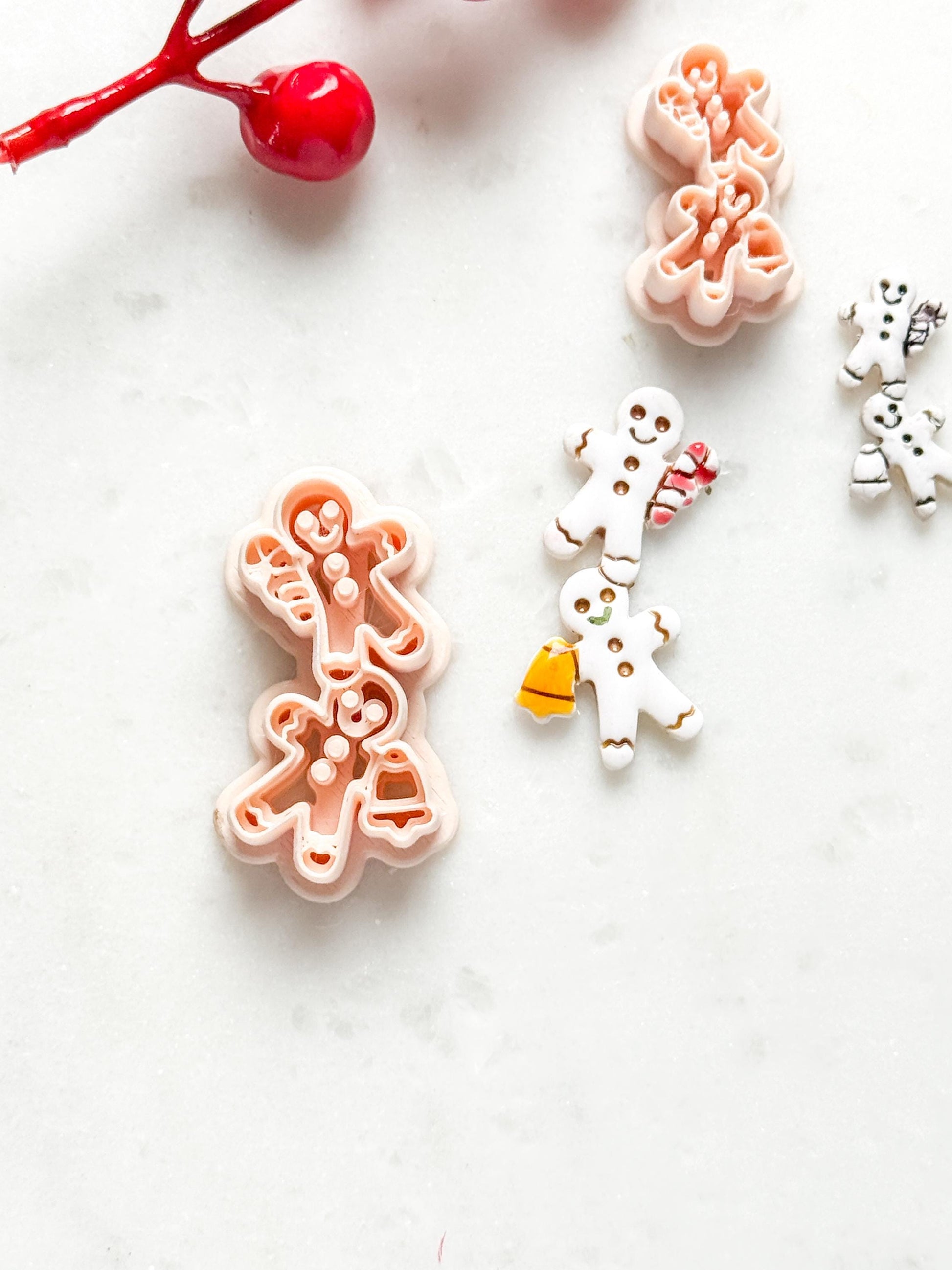 Gingerbread Couple Clay Cutter Set – Christmas Polymer Clay Earring Shape