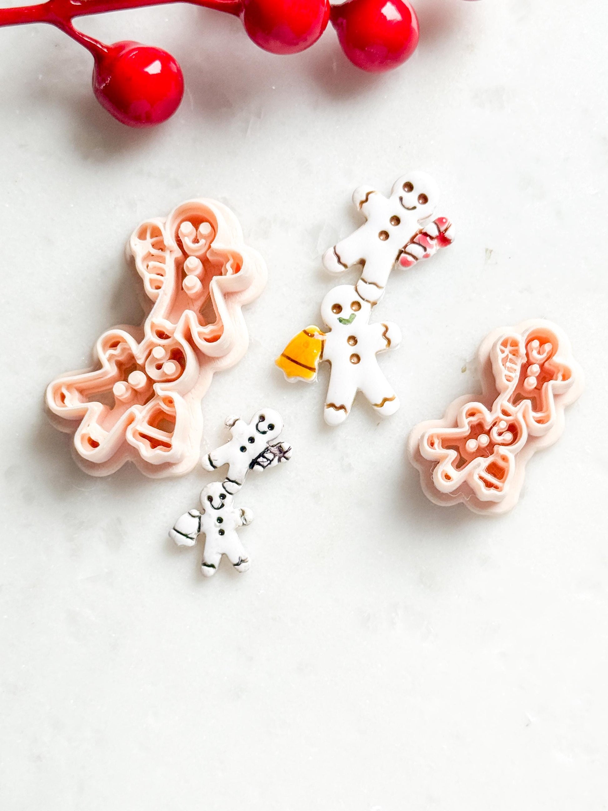 Gingerbread Couple Clay Cutter Set – Christmas Polymer Clay Earring Shape