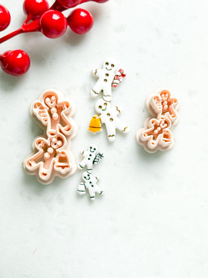 Gingerbread Couple Clay Cutter Set – Christmas Polymer Clay Earring Shape