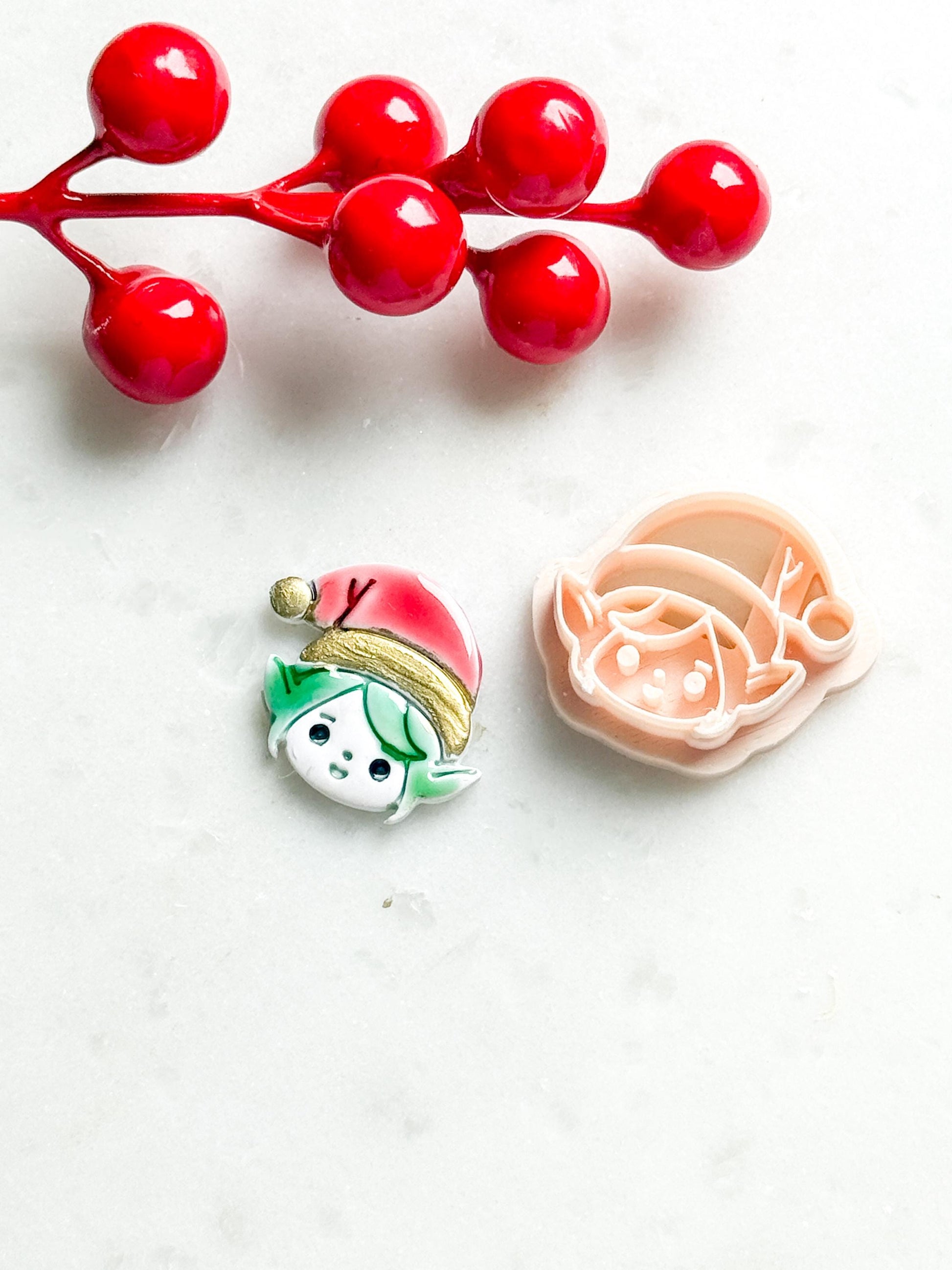 Christmas Elf Polymer Clay Cutter Holiday Embossed Earring Shape