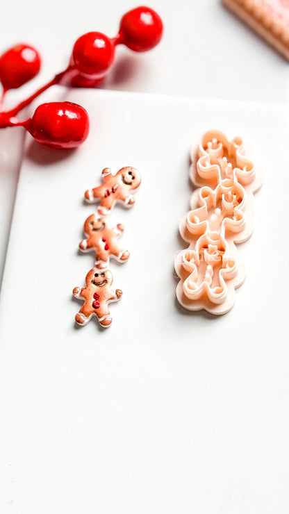 Gingerbread Man Chain Clay Cutter: Christmas Earring Polymer Clay Tool