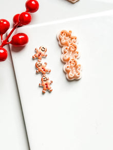 Gingerbread Man Chain Clay Cutter: Christmas Earring Polymer Clay Tool