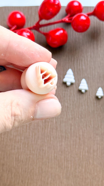 Christmas Tree Micro Clay Cutter Set – Polymer Clay Tools for Mini Holiday Designs