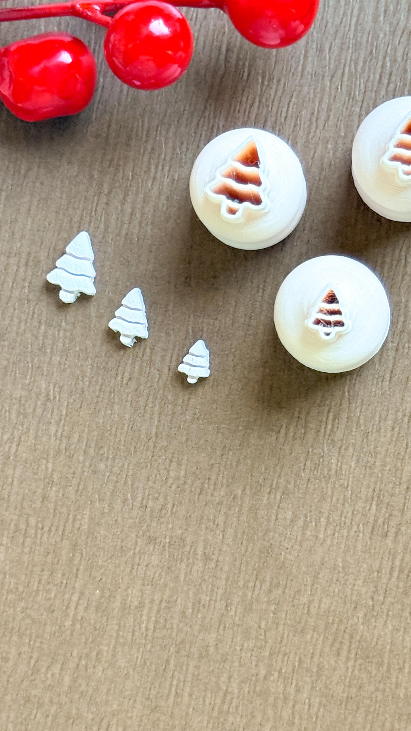 Christmas Tree Micro Clay Cutter Set – Polymer Clay Tools for Mini Holiday Designs