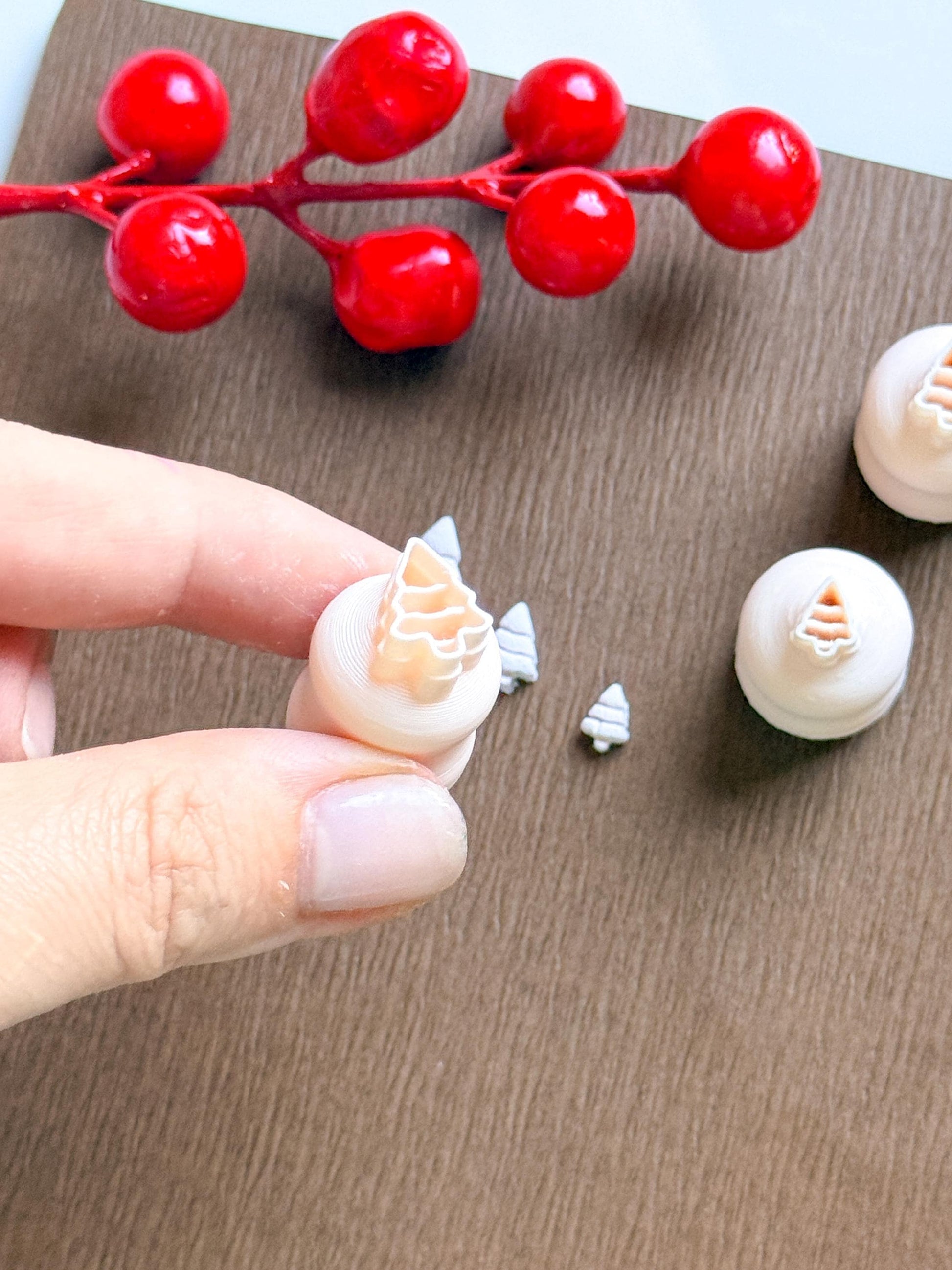 Christmas Tree Micro Clay Cutter Set – Polymer Clay Tools for Mini Holiday Designs
