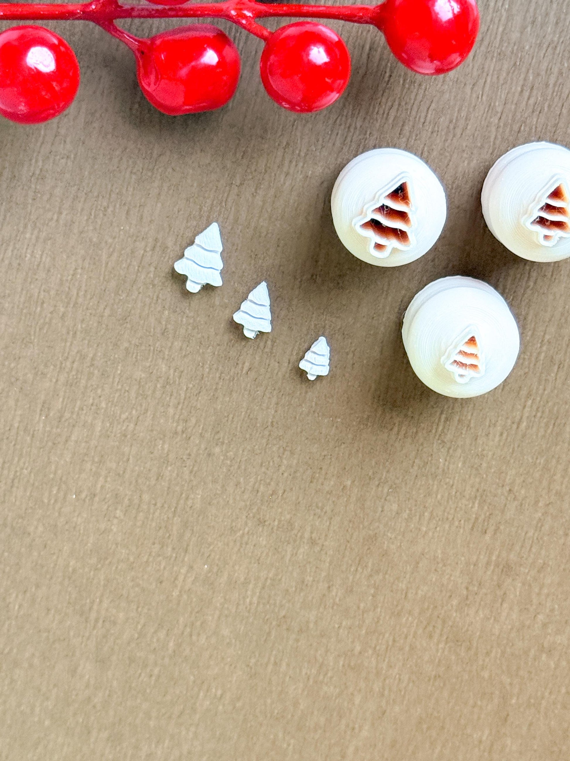 Christmas Tree Micro Clay Cutter Set – Polymer Clay Tools for Mini Holiday Designs