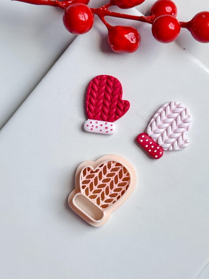 Knit Mitten Clay Cutter: Winter Earring Cutter for Polymer Clay