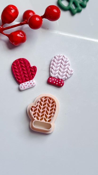 Knit Mitten Clay Cutter: Winter Earring Cutter for Polymer Clay