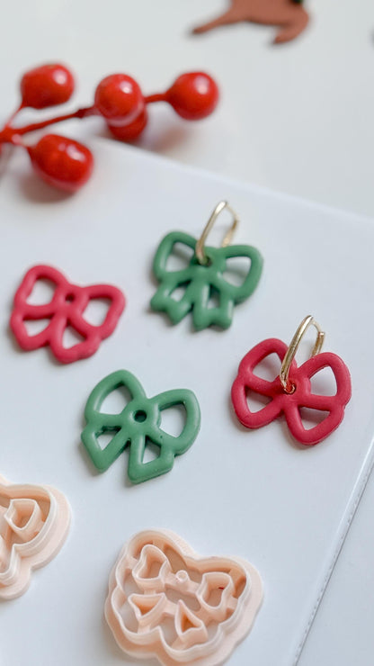 Bow Hoop Charm Clay Cutters: Ribbon Earring Cutters