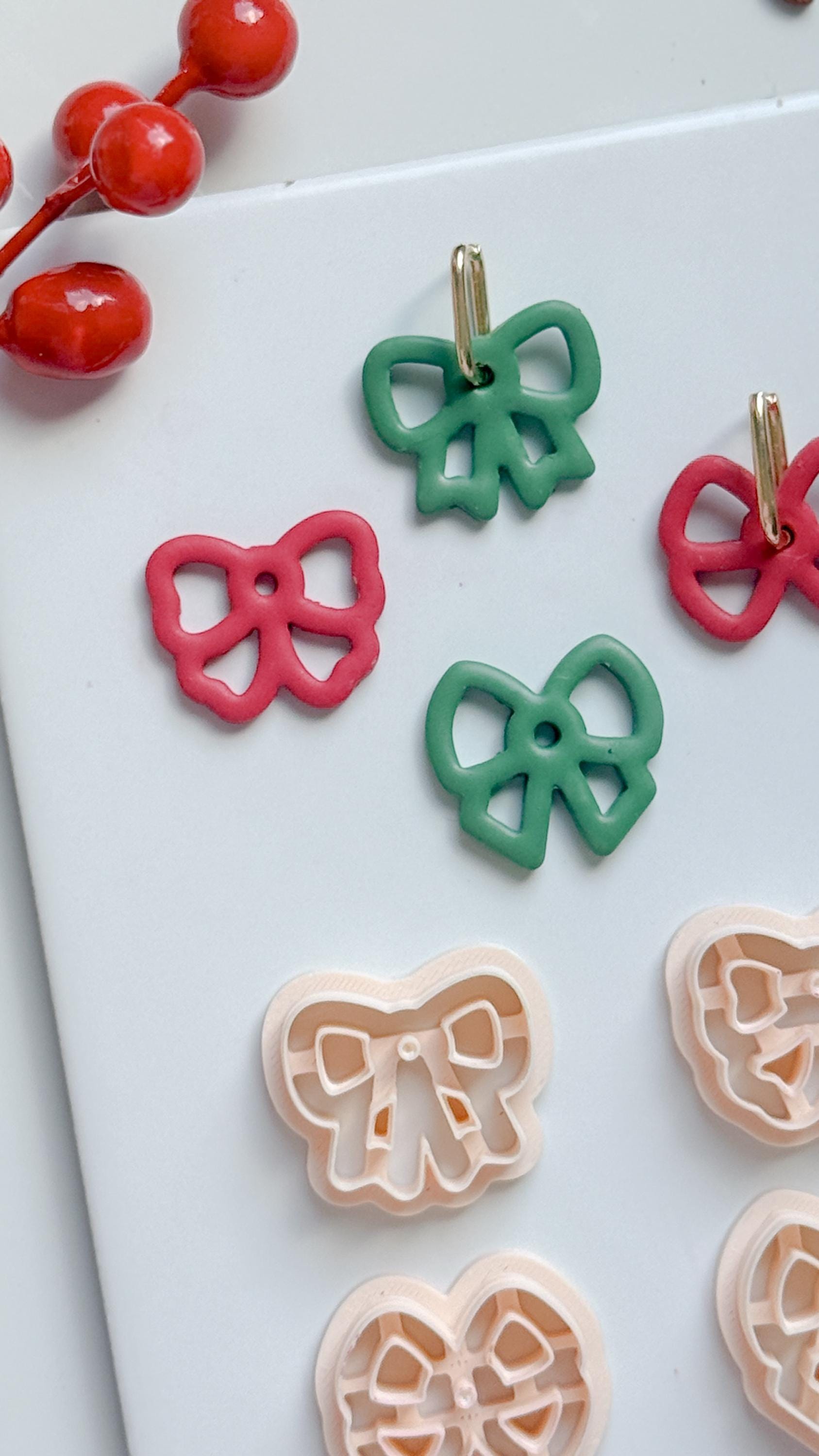 Bow Hoop Charm Clay Cutters: Ribbon Earring Cutters