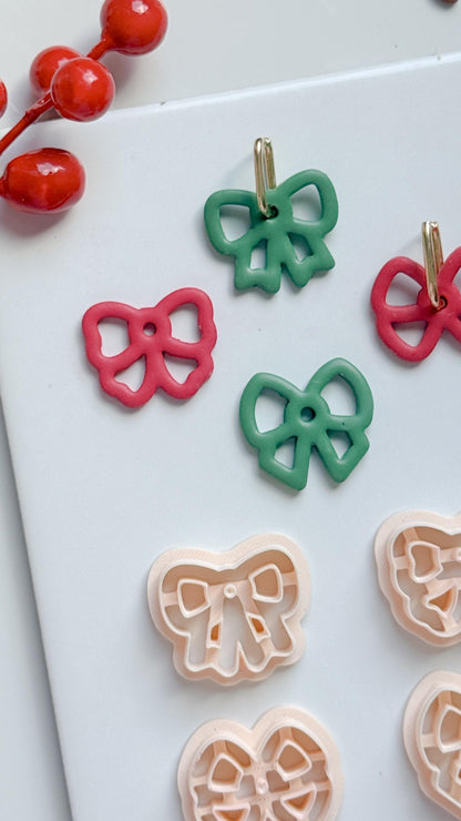 Bow Hoop Charm Clay Cutters: Ribbon Earring Cutters