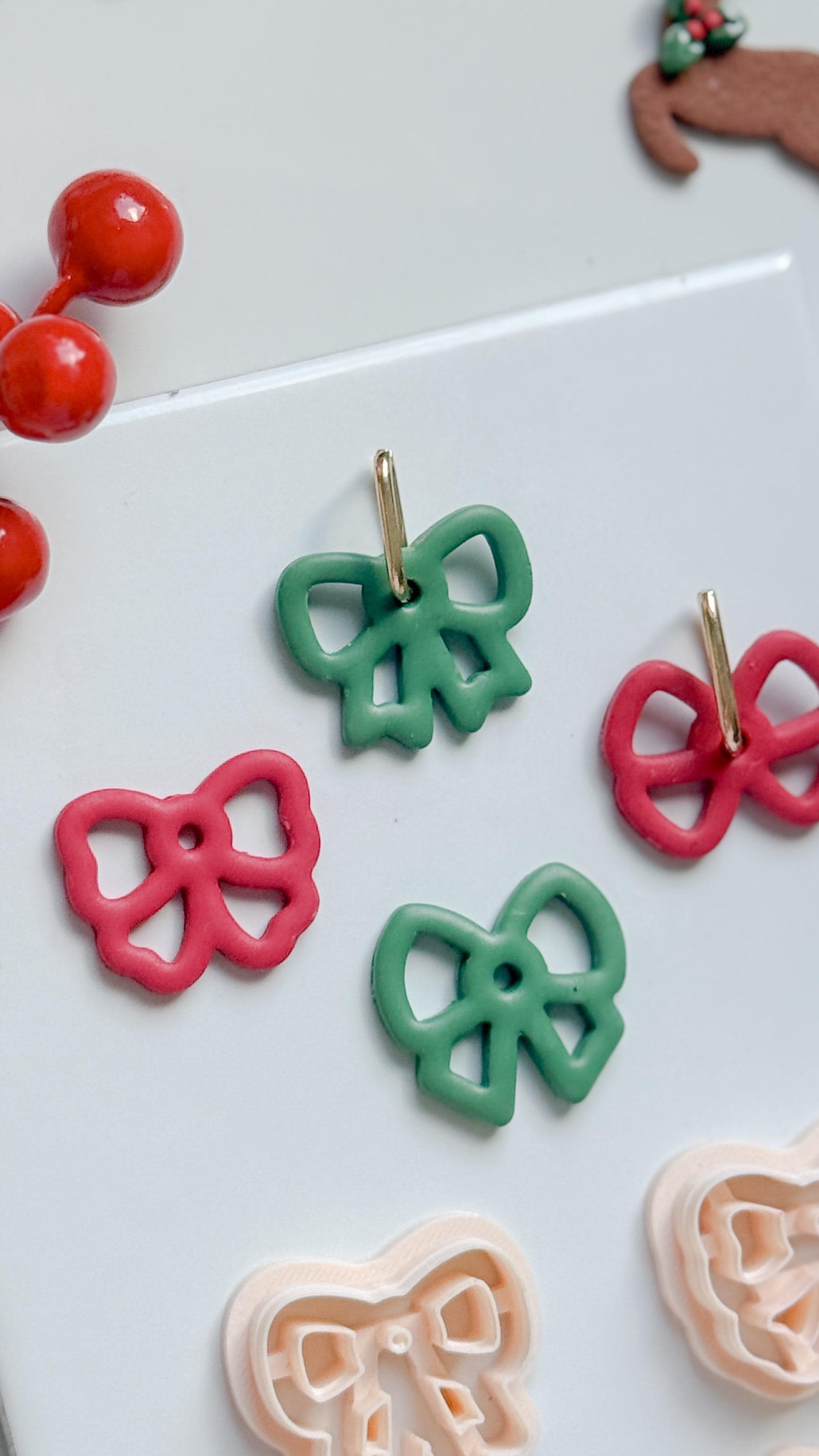 Bow Hoop Charm Clay Cutters: Ribbon Earring Cutters