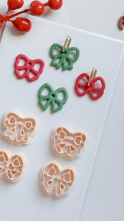 Bow Hoop Charm Clay Cutters: Ribbon Earring Cutters