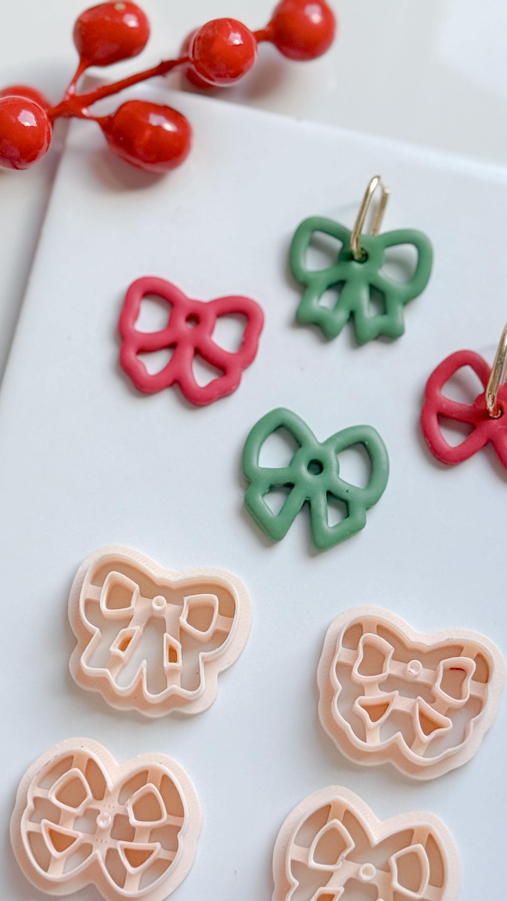 Bow Hoop Charm Clay Cutters: Ribbon Earring Cutters