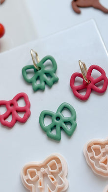 Bow Hoop Charm Clay Cutters: Ribbon Earring Cutters