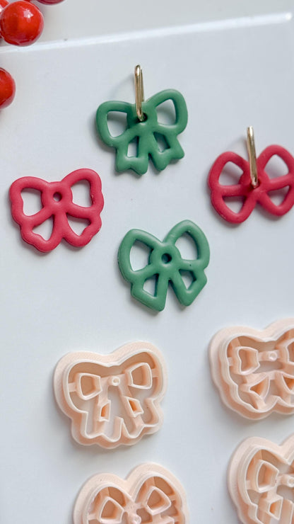 Bow Hoop Charm Clay Cutters: Ribbon Earring Cutters