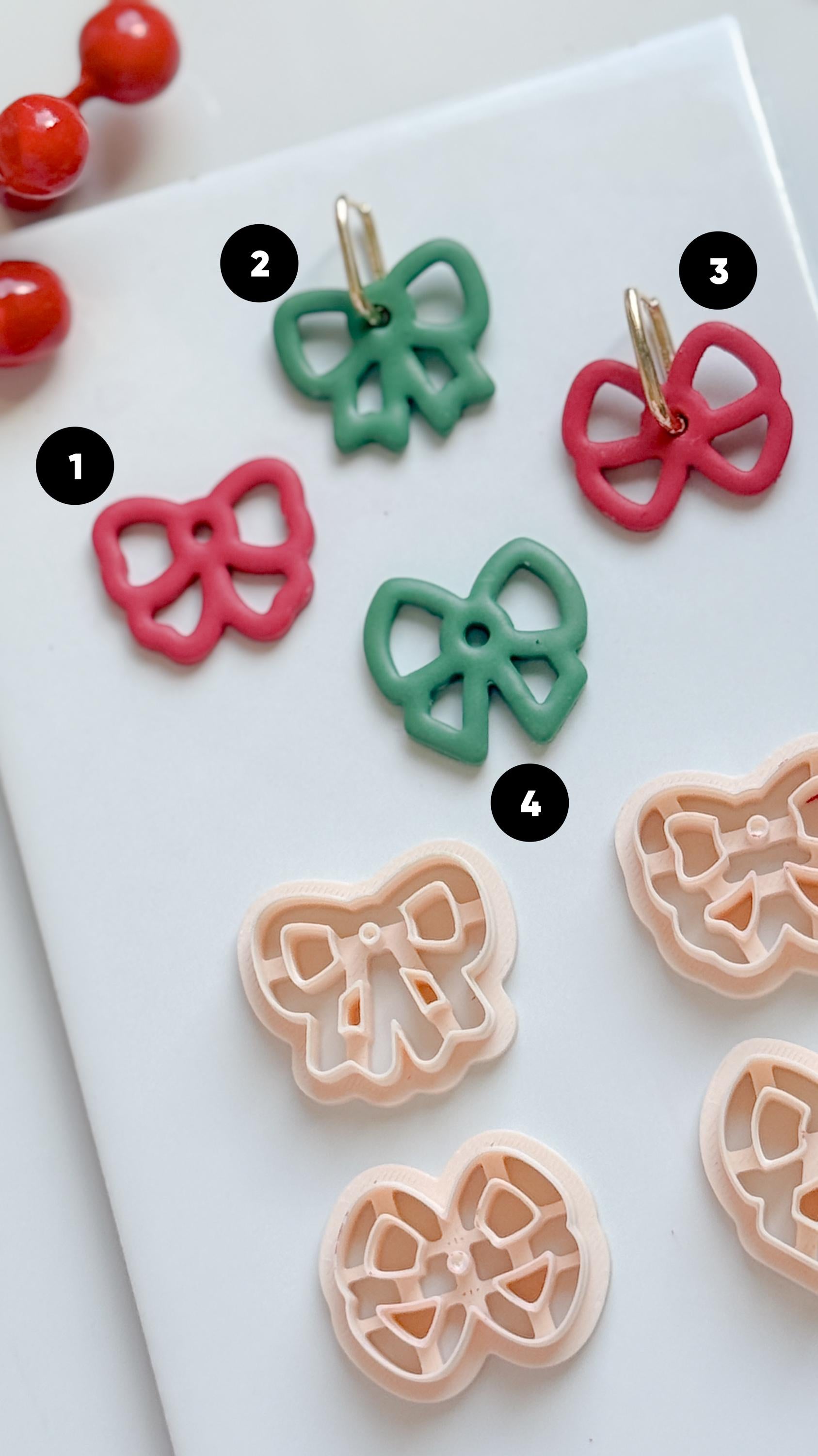 Bow Hoop Charm Clay Cutters: Ribbon Earring Cutters