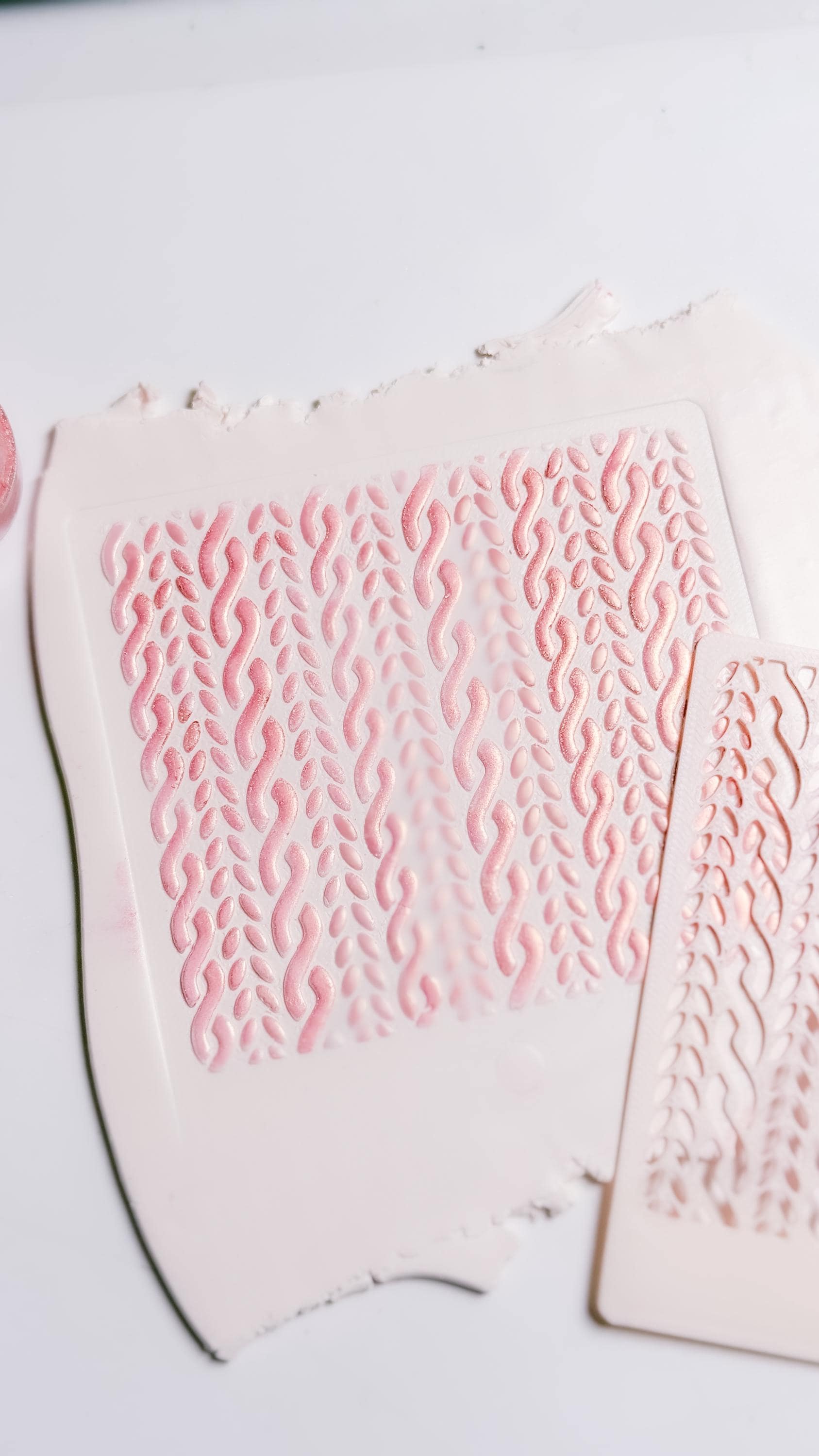 Cable Knit Texture Stencil for Polymer Clay: Braided Sweater Pattern