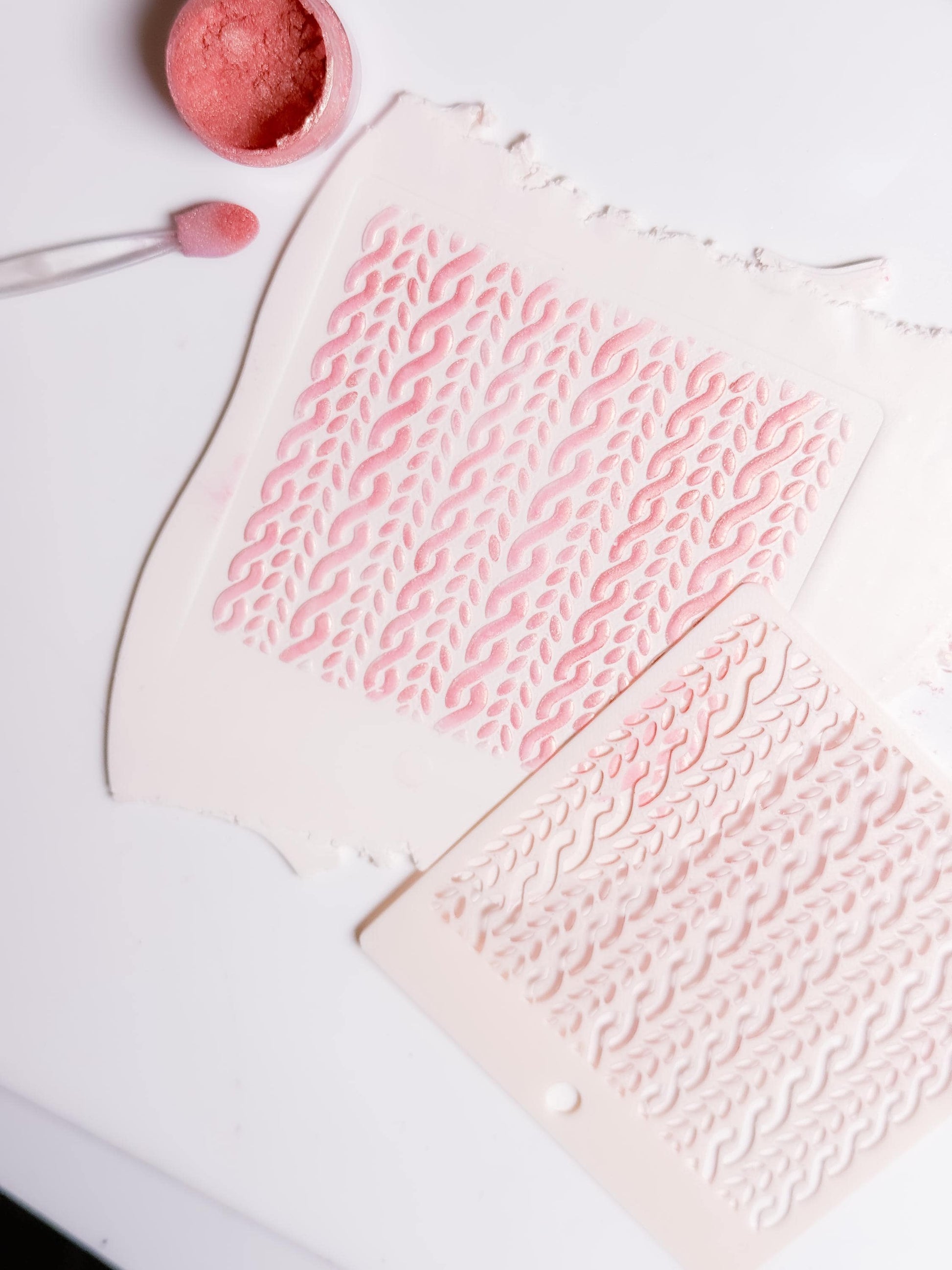 Cable Knit Texture Stencil for Polymer Clay: Braided Sweater Pattern