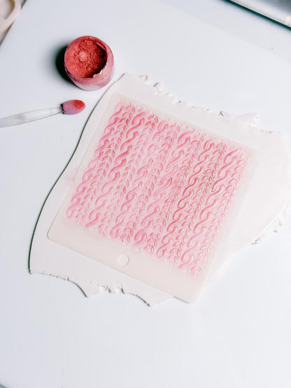 Cable Knit Texture Stencil for Polymer Clay: Braided Sweater Pattern
