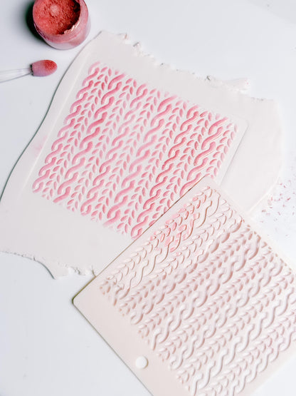 Cable Knit Texture Stencil for Polymer Clay: Braided Sweater Pattern