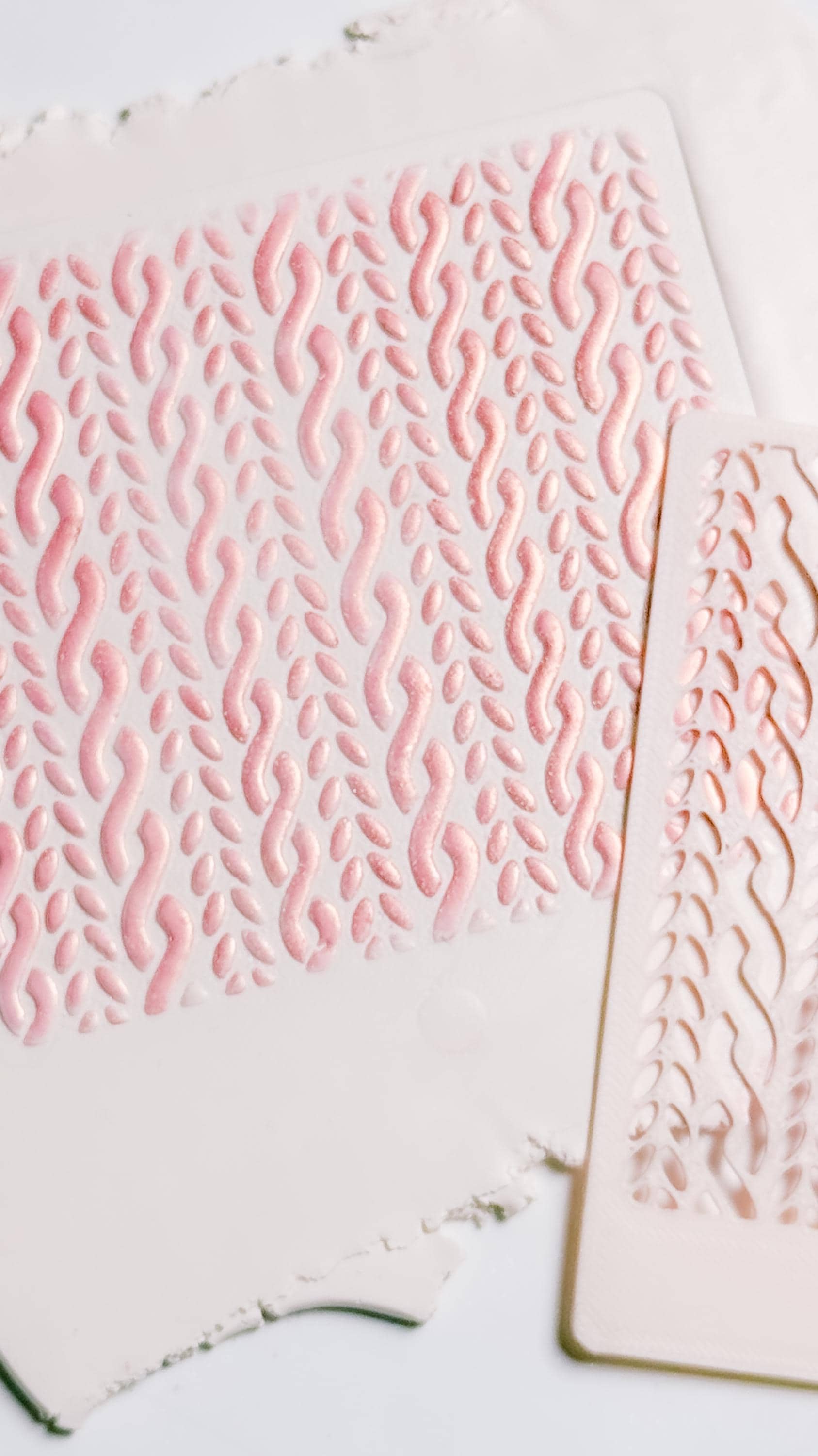 Cable Knit Texture Stencil for Polymer Clay: Braided Sweater Pattern