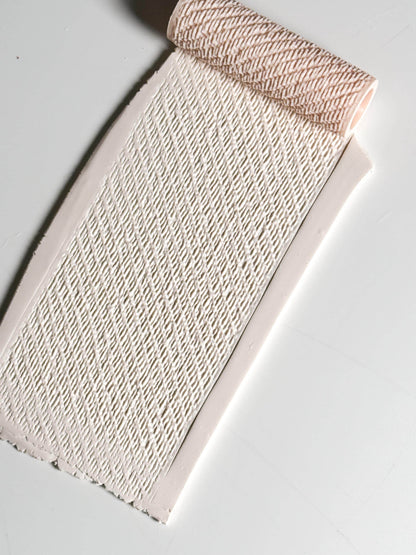 Diagonal Rib Stitch Texture Roller for Polymer Clay – Knit Pattern Emboss Rolling Pin